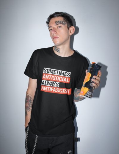 Sometimes Antisocial Always Antifascist Unisex T-Shirt