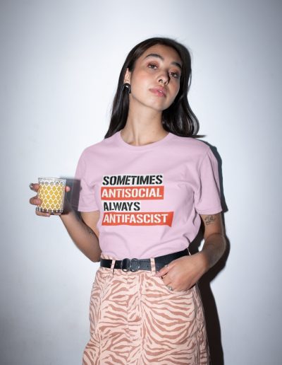 Sometimes Antisocial Always Antifascist Unisex T-Shirt