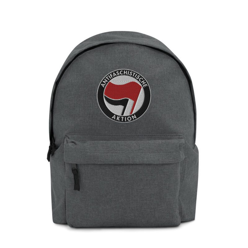 Antifa Antifaschistische Aktion Flag Embroidered Backpack