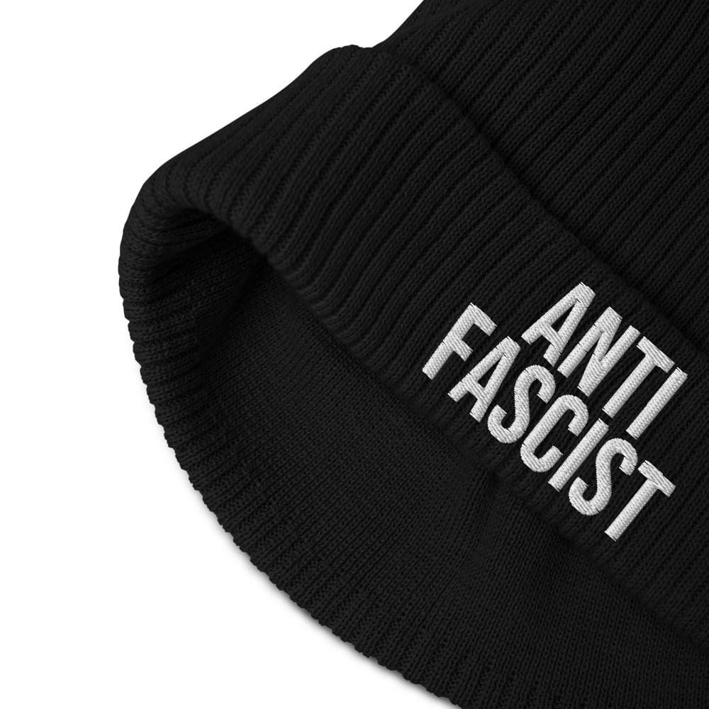 Anti-Fascist Organic Ribbed Beanie