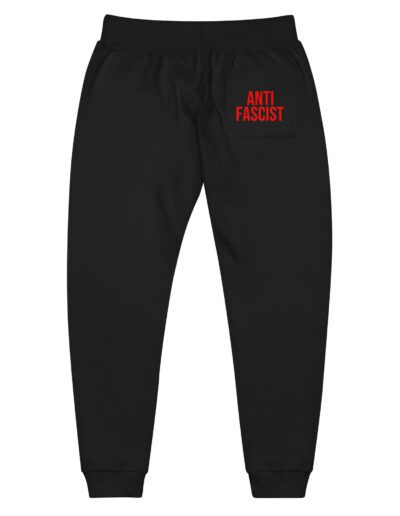 Anti-Fascist Red Unisex Fleece Joggers Tracksuit Bottoms