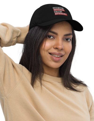 Sometimes Antisocial Always Antifascist Organic Dad Hat