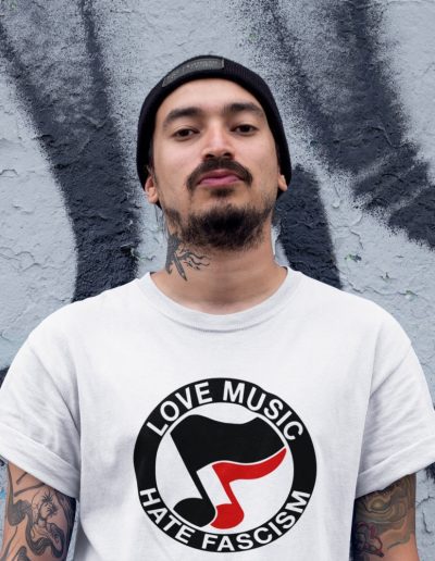 Love Music Hate Fascism Unisex Organic Cotton T-shirt