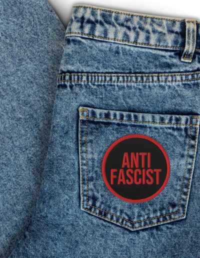 Anti-Fascist Red Embroidered Patches