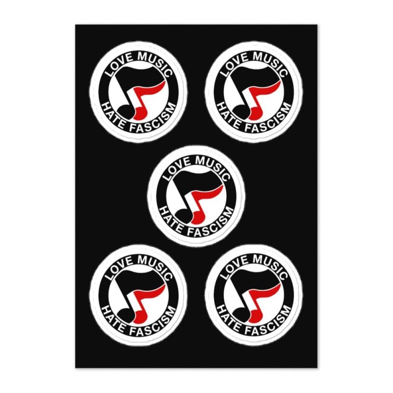 Love Music Hate Fascism Sticker Sheet