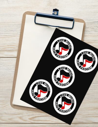 Love Music Hate Fascism Sticker Sheet