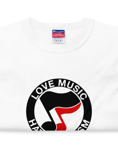 Love Music Hate Fascism Men's Champion T-Shirt