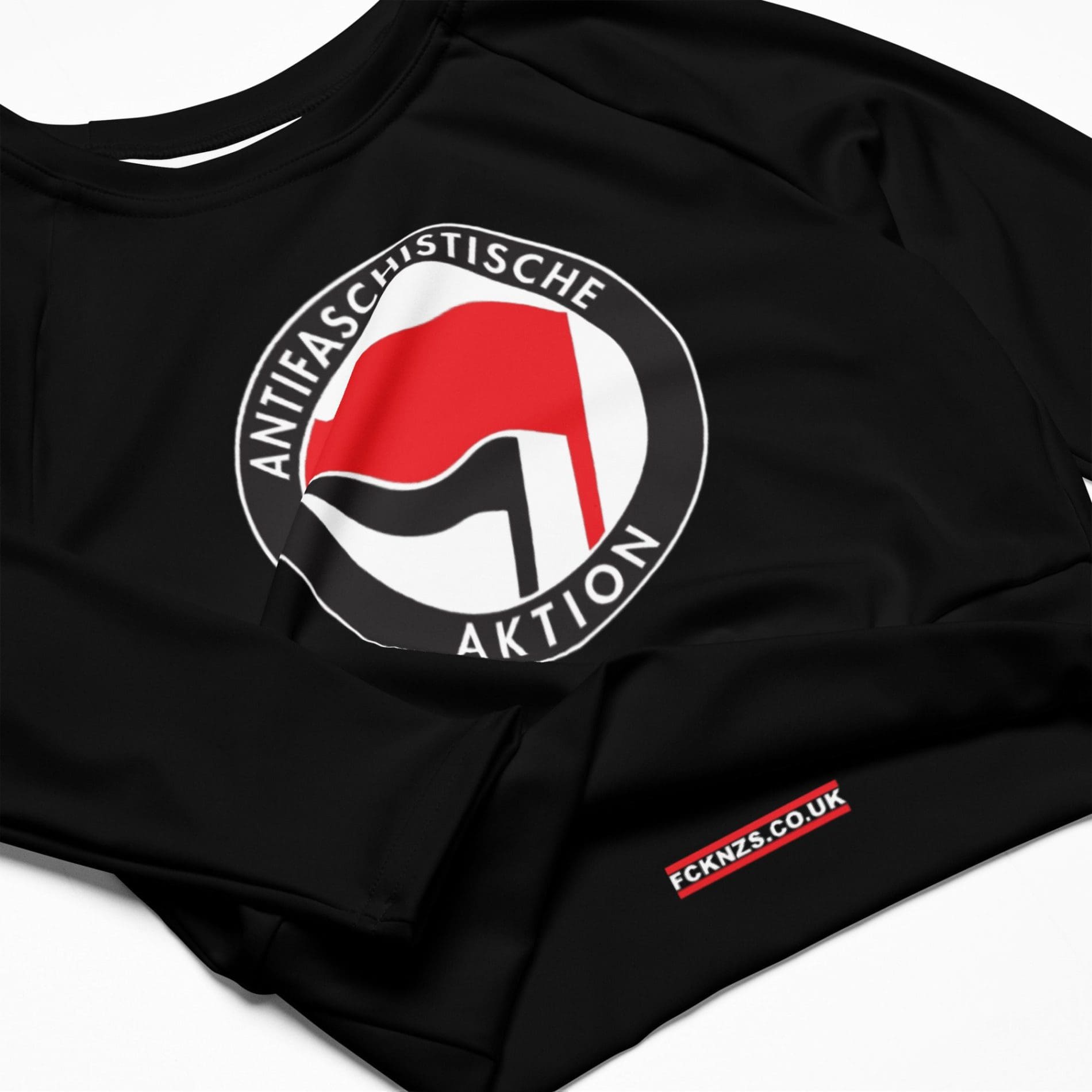 Antifa Antifaschistische Aktion Flag Recycled Long-sleeve Crop Top
