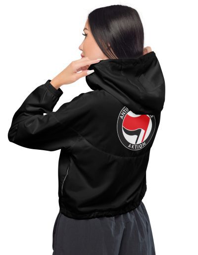 Antifa Antifaschistische Aktion Flag Women’s Cropped Windbreaker