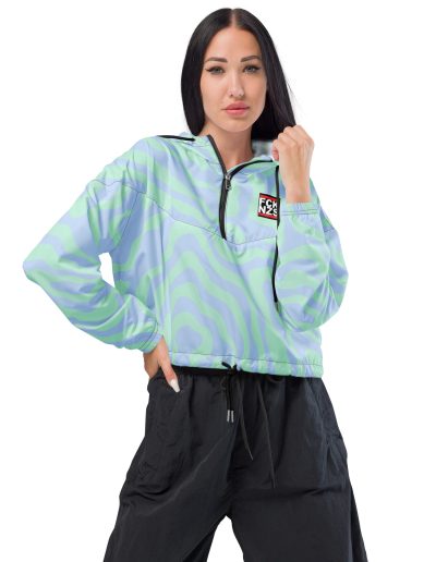 Antifa Iron Front 3 Arrows Women’s Cropped Windbreaker