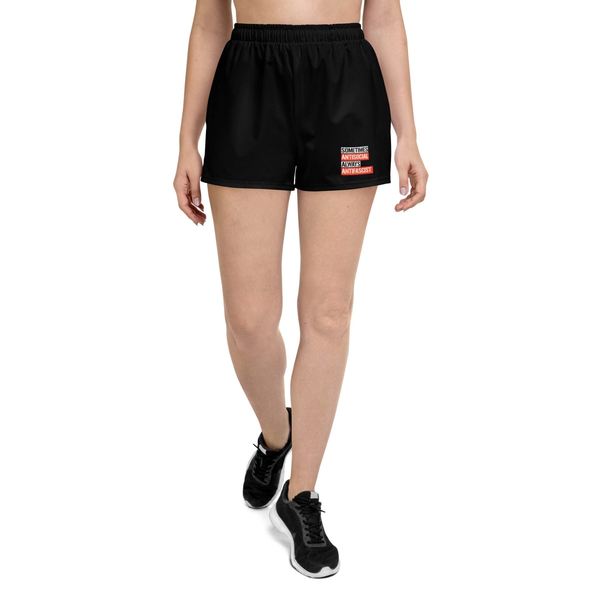 Sometimes Antisocial Always Antifascist Women's Recycled Shorts