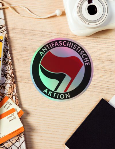 Antifa Antifaschistische Aktion Flag Holographic Stickers