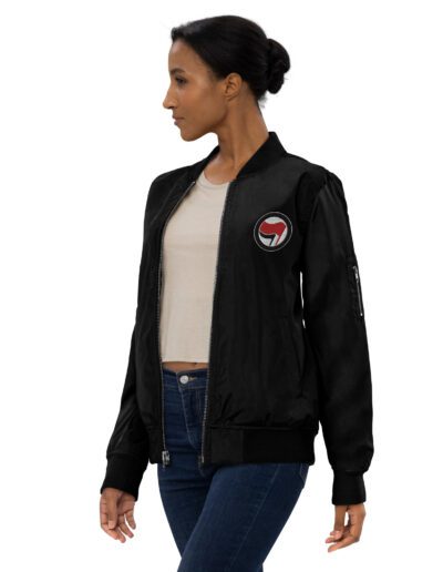 Antifa Antifaschistische Aktion Flag Premium Recycled Bomber Jacket