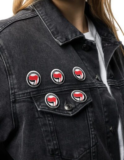 Antifa Antifaschistische Aktion Flag Set of Pin Buttons