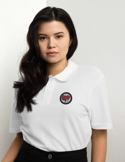 Antifa Antifaschistische Aktion Flag Unisex Pique Polo Shirt