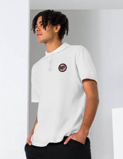 Antifa Antifaschistische Aktion Flag Unisex Pique Polo Shirt