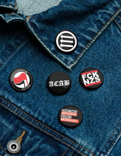 Antifa Antifascists FCK NZS ACAB Set of Pin Buttons