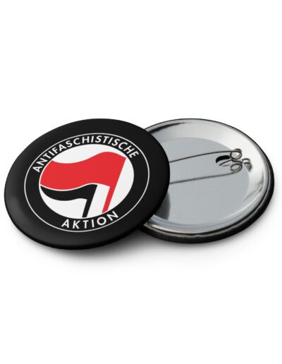 Antifa Antifaschistische Aktion Flag Set of Black Pin Buttons