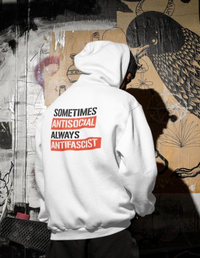 Sometimes Antisocial Always Antifascist Unisex Heavy Blend Zip Hoodie