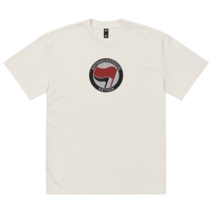 Antifa Antifaschistische Aktion Flag Oversized Faded T-shirt