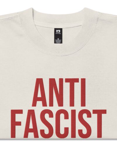 Anti-Fascist Red Oversized Faded T-shirt