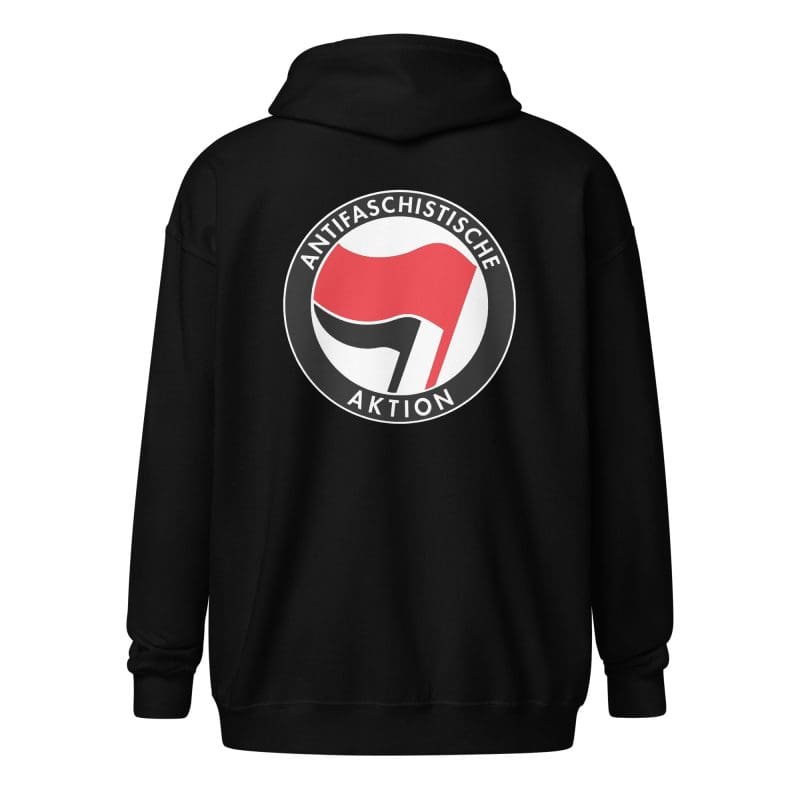 Antifa Antifaschistische Aktion Flag Unisex Heavy Blend Zip Hoodie
