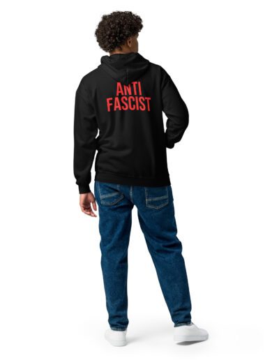 Anti-Fascist Antifa Red Unisex Heavy Blend Zip Hoodie