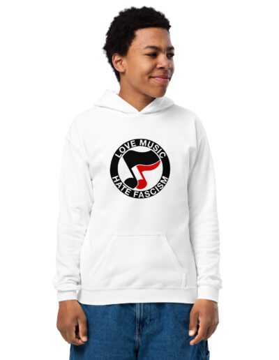 Love Music Hate Fascism Kids Heavy Blend Hoodie