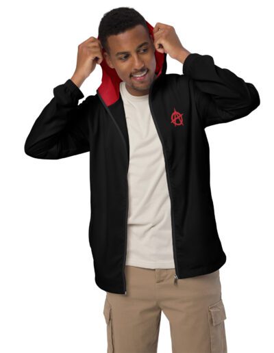 Anarchy Red Anarchist Symbol Men’s Windbreaker