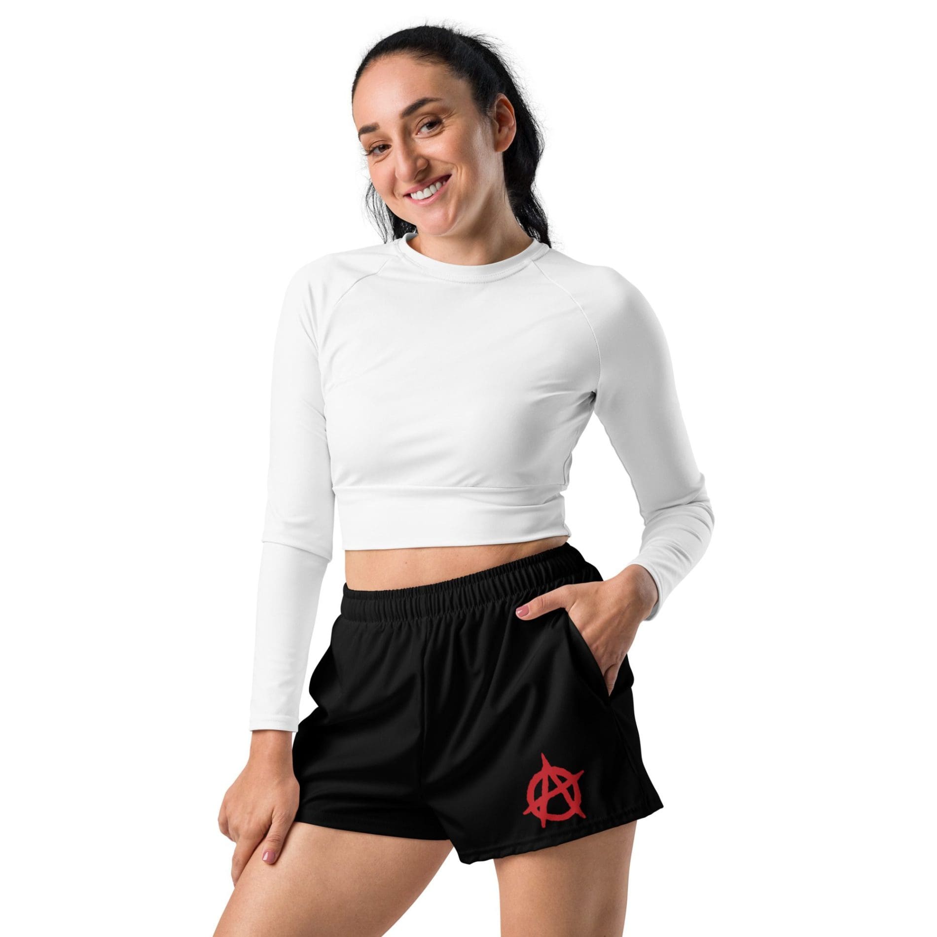 Anarchy Red Anarchist Symbol Women’s Recycled Shorts