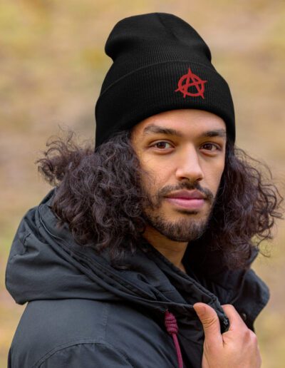 Anarchy Red Anarchist Symbol Cuffed Beanie