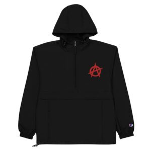 Anarchy Red Anarchist Symbol Embroidered Champion Packable Jacket