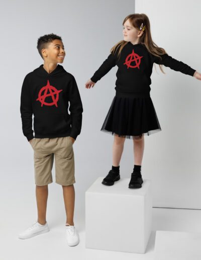 Anarchy Red Anarchist Symbol Kids Eco Hoodie