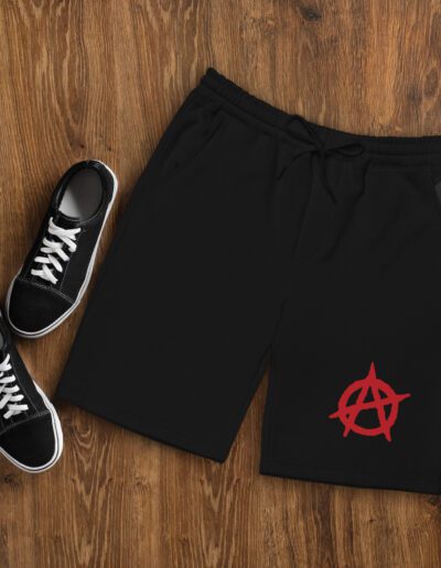 Anarchy Red Anarchist Symbol Men's Fleece Shorts