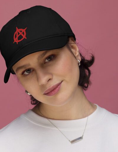 Anarchy Red Anarchist Symbol Organic Dad Hat