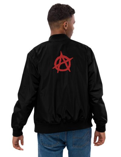 Anarchy Red Anarchist Symbol Premium Recycled Bomber Jacket