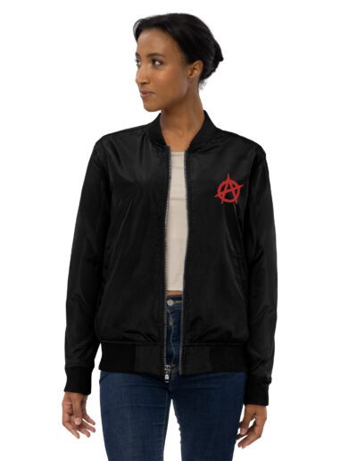 Anarchy Red Anarchist Symbol Premium Recycled Bomber Jacket