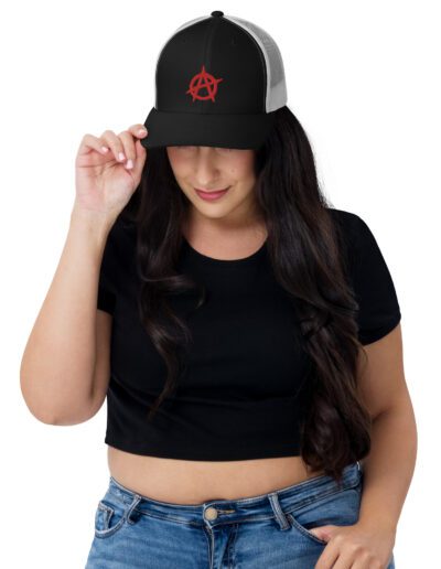 Anarchy Red Anarchist Symbol Trucker Cap