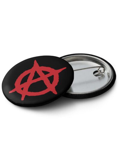 Anarchy Red Anarchist Symbol Set of Pin Buttons