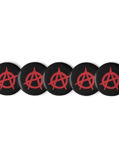 Anarchy Red Anarchist Symbol Set of Pin Buttons