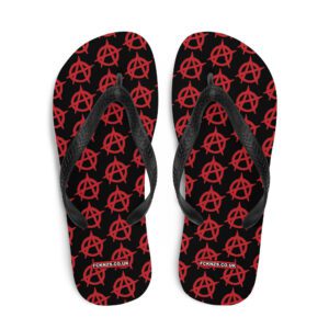 Anarchy Red Anarchist Symbol Flip-Flops
