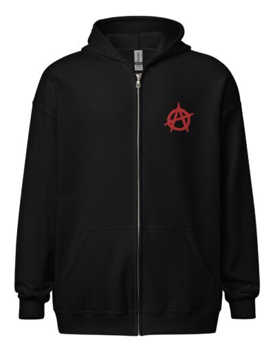 Anarchy Red Anarchist Symbol Unisex Heavy Blend Zip Hoodie