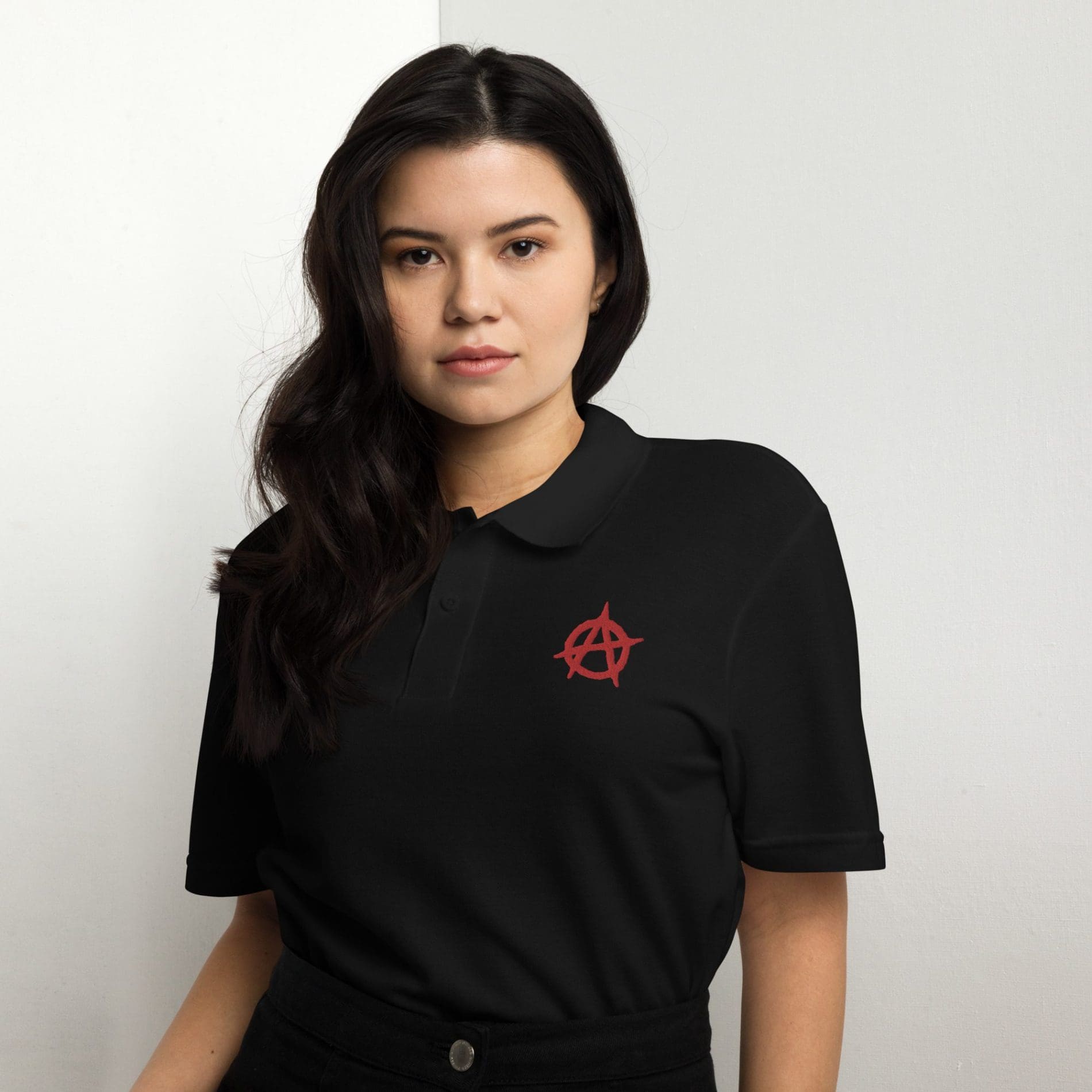 Anarchy Red Anarchist Symbol Unisex Pique Polo Shirt