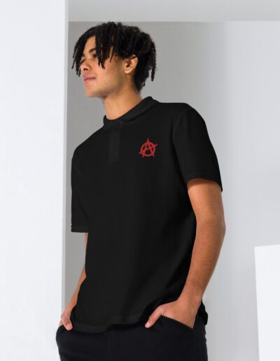 Anarchy Red Anarchist Symbol Unisex Pique Polo Shirt