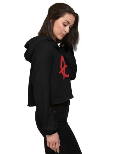 Anarchy Red Anarchist Symbol Crop Hoodie