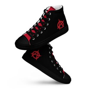 Anarchy Red Anarchist Symbol Women’s High Top Canvas Shoes