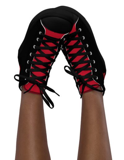 Anarchy Red Anarchist Symbol Women’s High Top Canvas Shoes