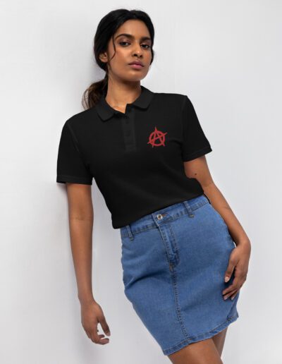 Anarchy Red Anarchist Symbol Women’s Pique Polo Shirt