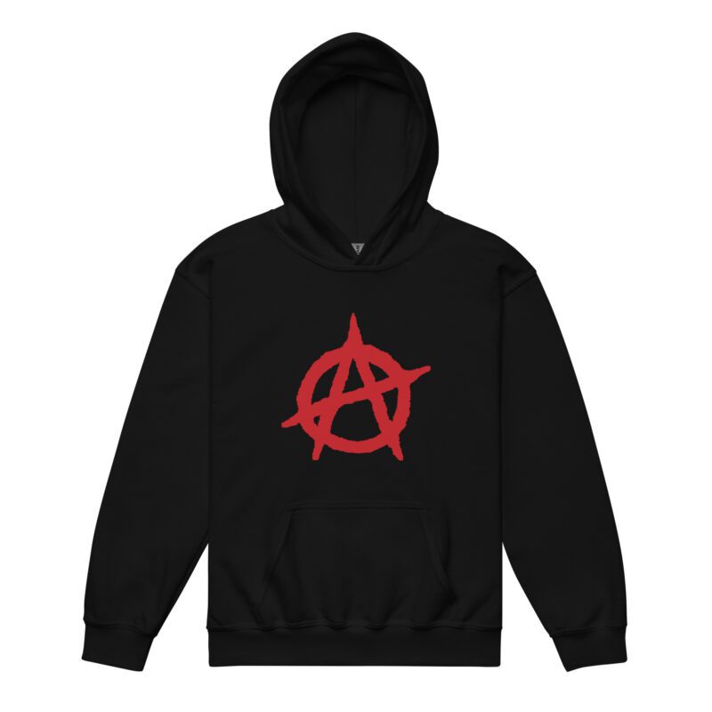 Anarchy Red Anarchist Symbol Kids Heavy Blend Hoodie