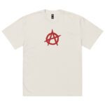 Anarchy Red Anarchist Symbol Oversized Faded T-shirt